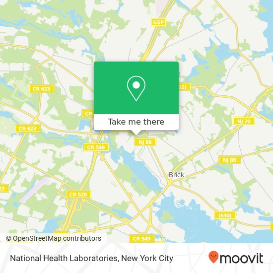 Mapa de National Health Laboratories