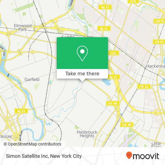 Mapa de Simon Satellite Inc