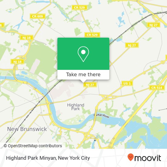 Highland Park Minyan map