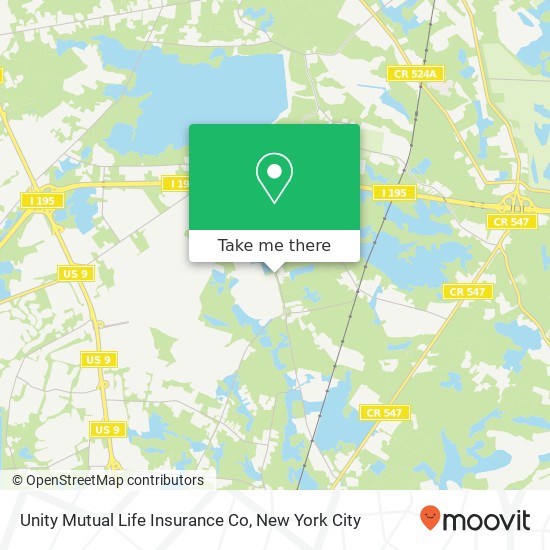 Mapa de Unity Mutual Life Insurance Co