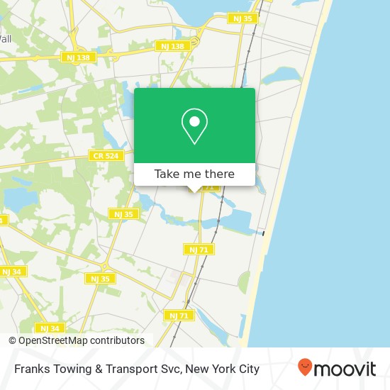 Franks Towing & Transport Svc map