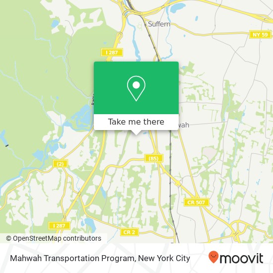 Mapa de Mahwah Transportation Program