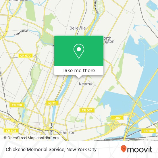 Chickene Memorial Service map