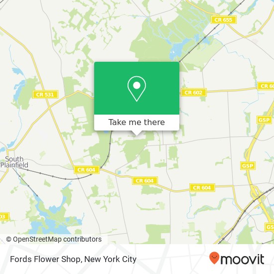 Mapa de Fords Flower Shop