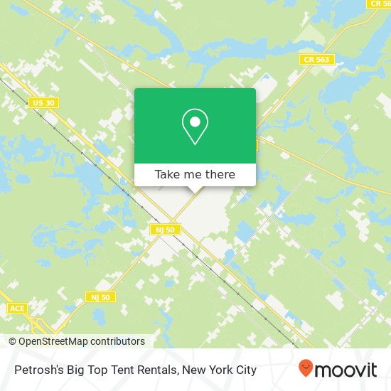 Petrosh's Big Top Tent Rentals map