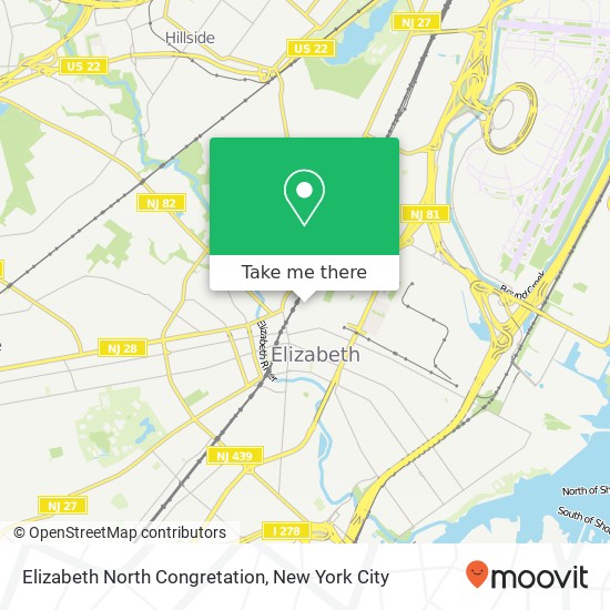 Mapa de Elizabeth North Congretation