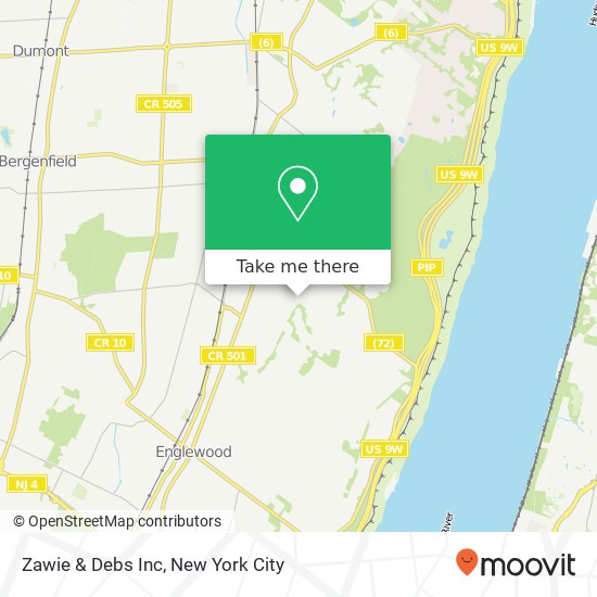 Zawie & Debs Inc map