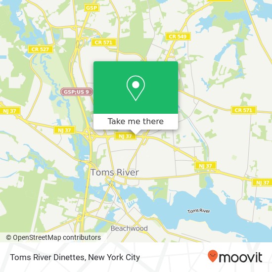 Toms River Dinettes map