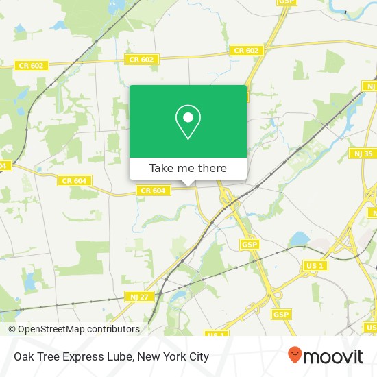 Oak Tree Express Lube map