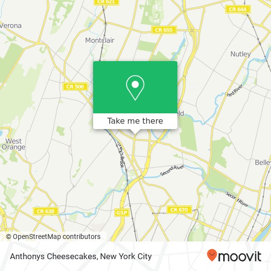 Anthonys Cheesecakes map