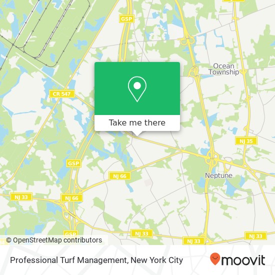 Professional Turf Management map