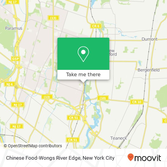 Chinese Food-Wongs River Edge map