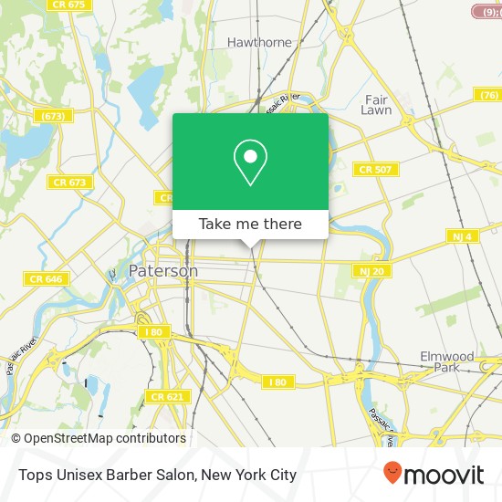 Mapa de Tops Unisex Barber Salon