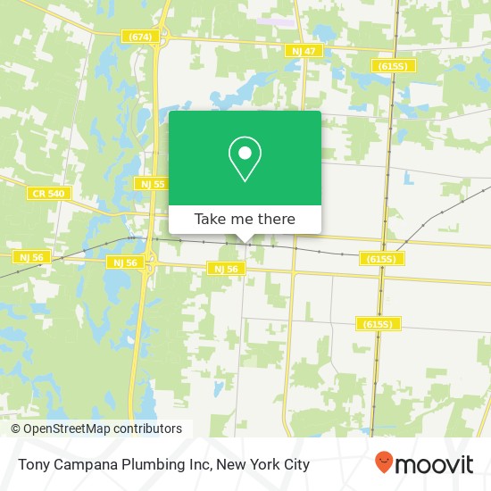 Mapa de Tony Campana Plumbing Inc