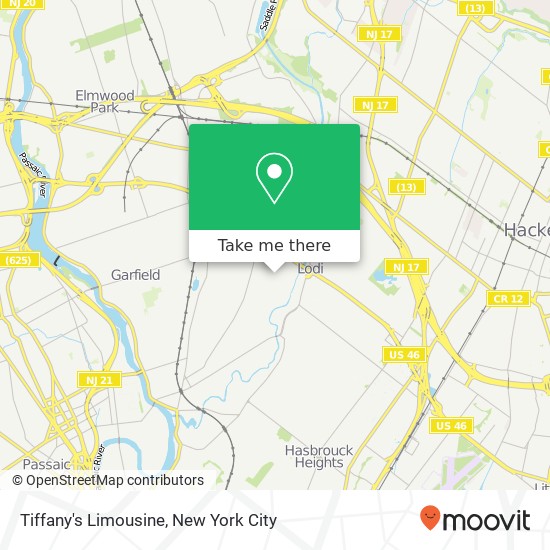 Tiffany's Limousine map