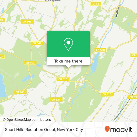 Short Hills Radiation Oncol map