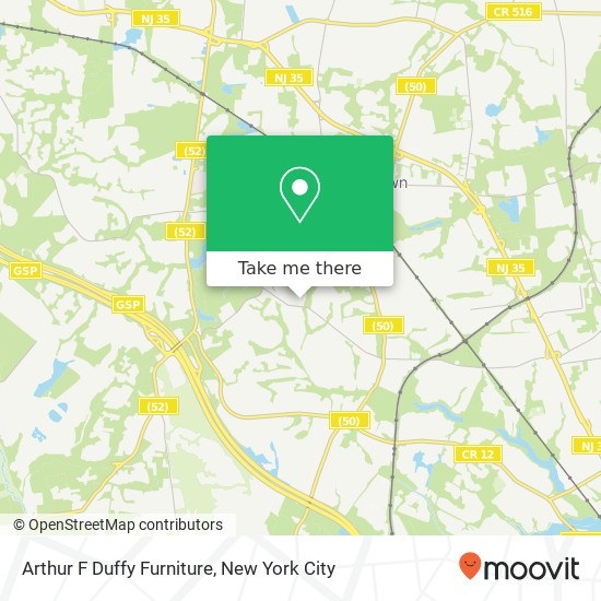 Arthur F Duffy Furniture map