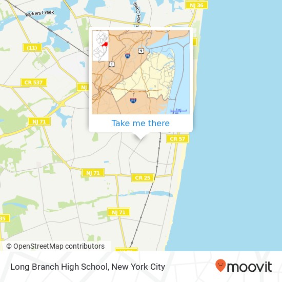 Long Branch High School map