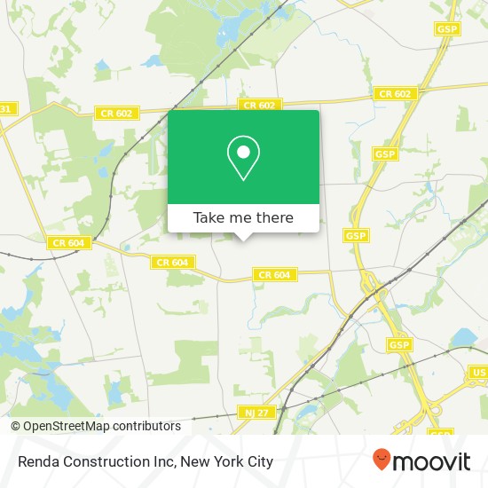 Mapa de Renda Construction Inc