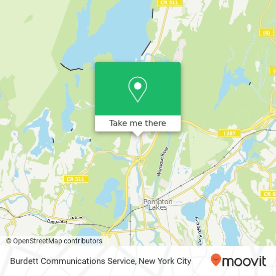 Mapa de Burdett Communications Service