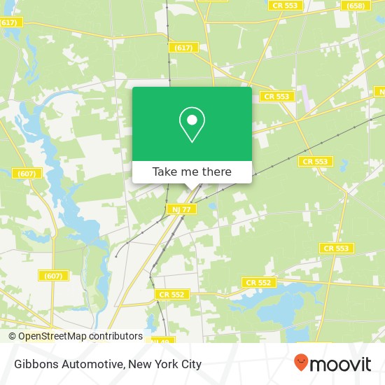 Mapa de Gibbons Automotive