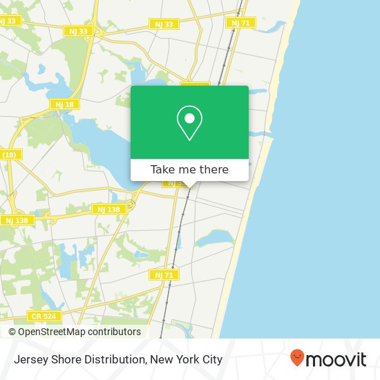 Mapa de Jersey Shore Distribution