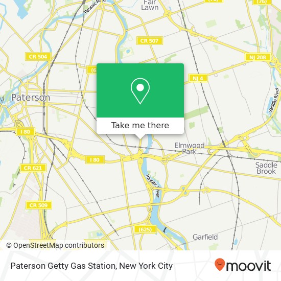 Paterson Getty Gas Station map