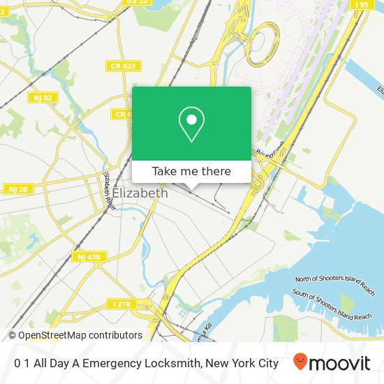 Mapa de 0 1 All Day A Emergency Locksmith