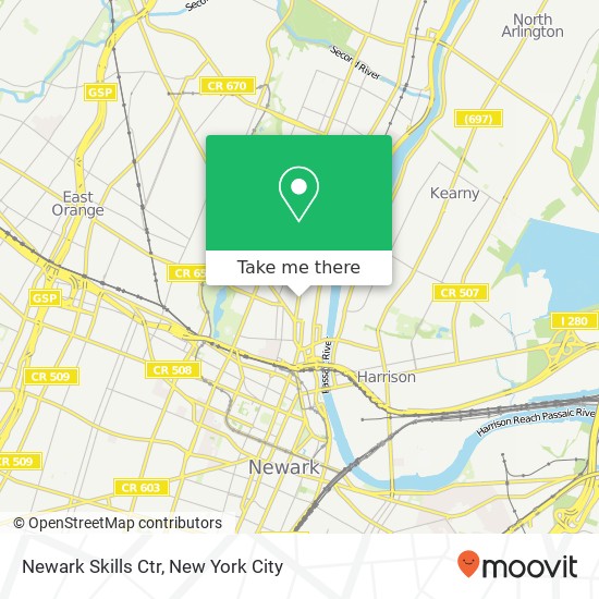 Mapa de Newark Skills Ctr