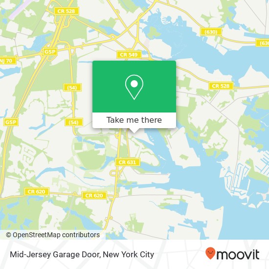 Mapa de Mid-Jersey Garage Door