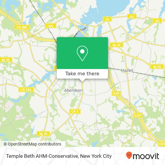 Mapa de Temple Beth AHM-Conservative