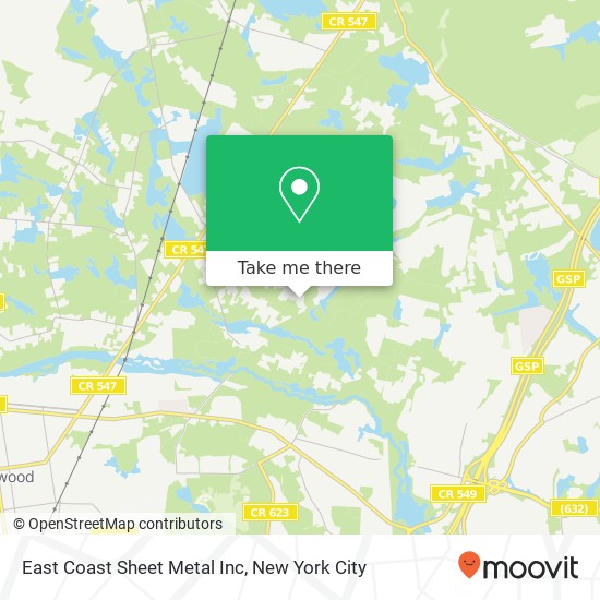 Mapa de East Coast Sheet Metal Inc