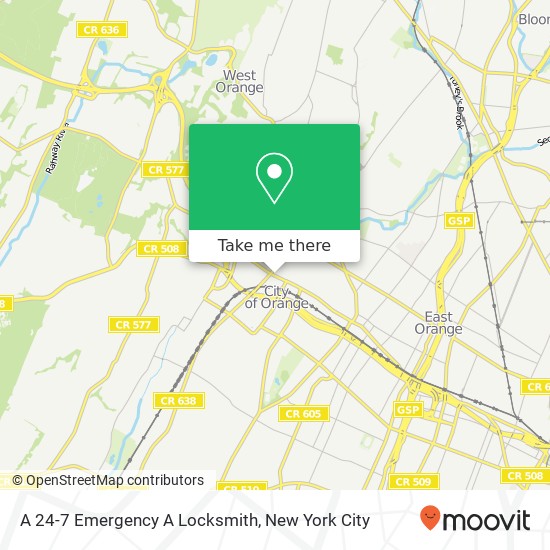 A 24-7 Emergency A Locksmith map