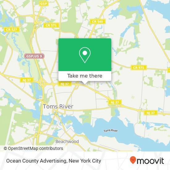 Mapa de Ocean County Advertising