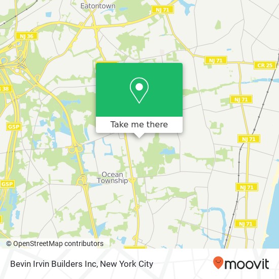 Mapa de Bevin Irvin Builders Inc