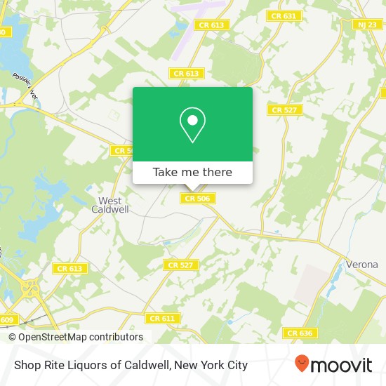 Shop Rite Liquors of Caldwell map