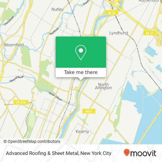 Advanced Roofing & Sheet Metal map