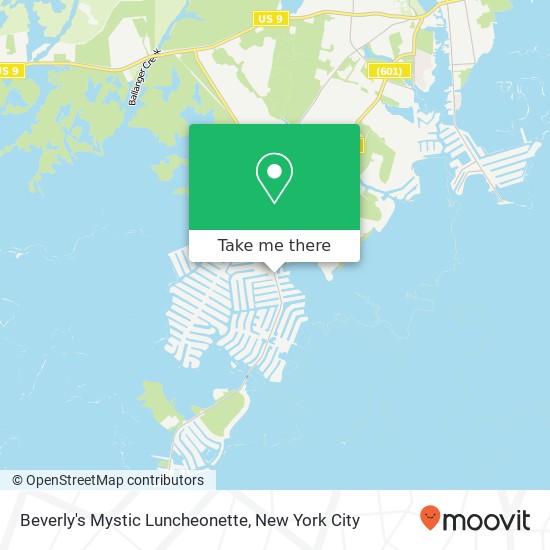 Beverly's Mystic Luncheonette map