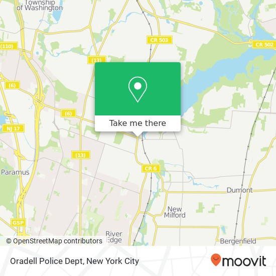 Oradell Police Dept map