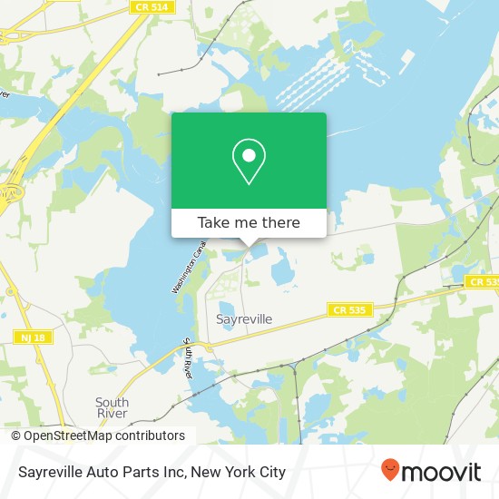 Mapa de Sayreville Auto Parts Inc