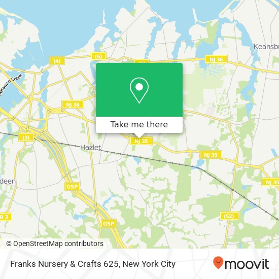 Franks Nursery & Crafts 625 map