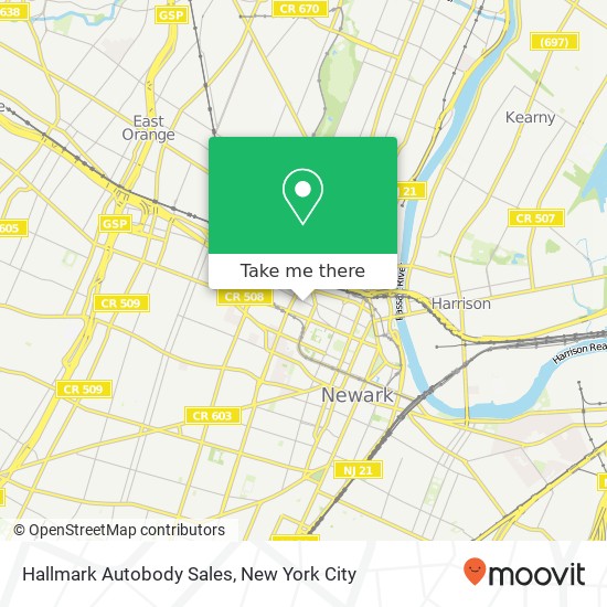 Hallmark Autobody Sales map