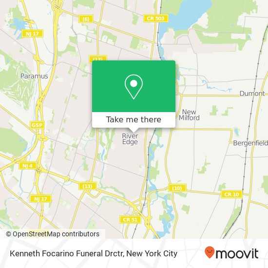 Kenneth Focarino Funeral Drctr map