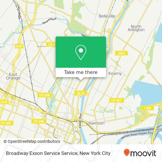 Mapa de Broadway Exxon Service Service