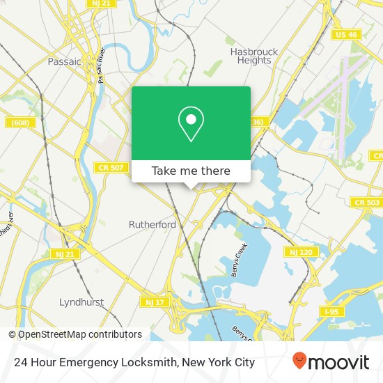 24 Hour Emergency Locksmith map