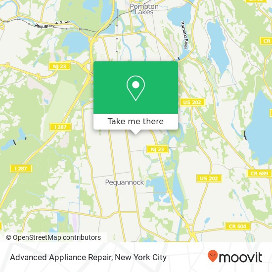 Advanced Appliance Repair map