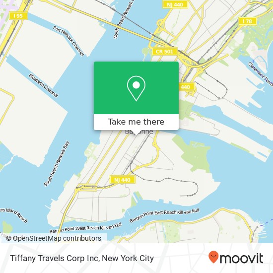 Mapa de Tiffany Travels Corp Inc