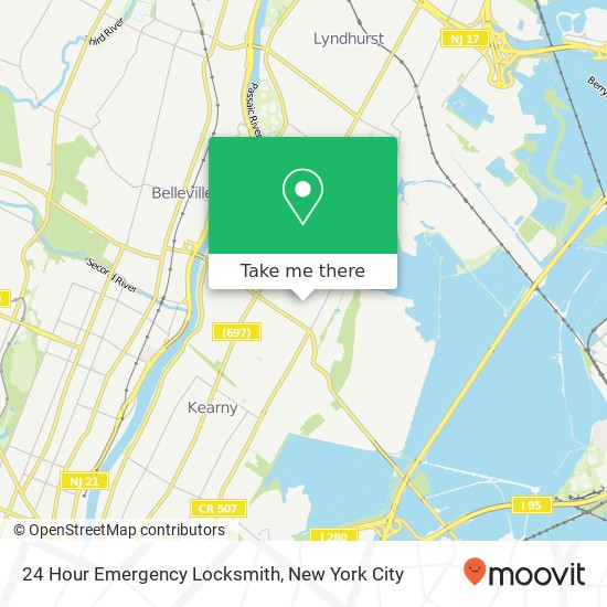 24 Hour Emergency Locksmith map