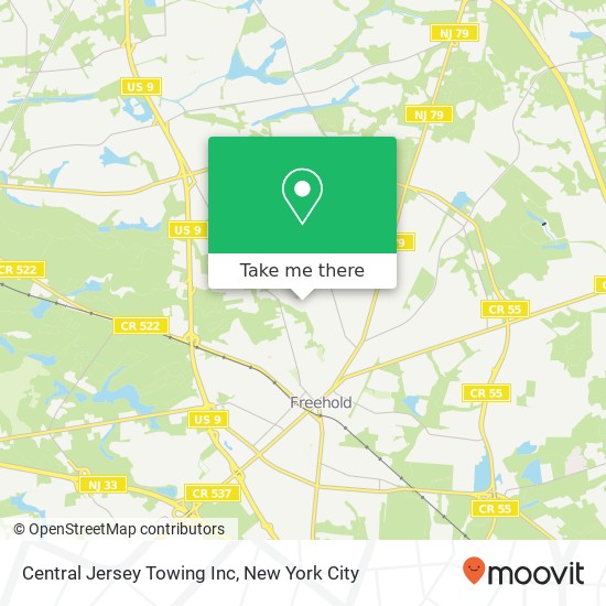 Mapa de Central Jersey Towing Inc