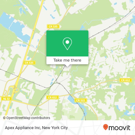 Apex Appliance Inc map